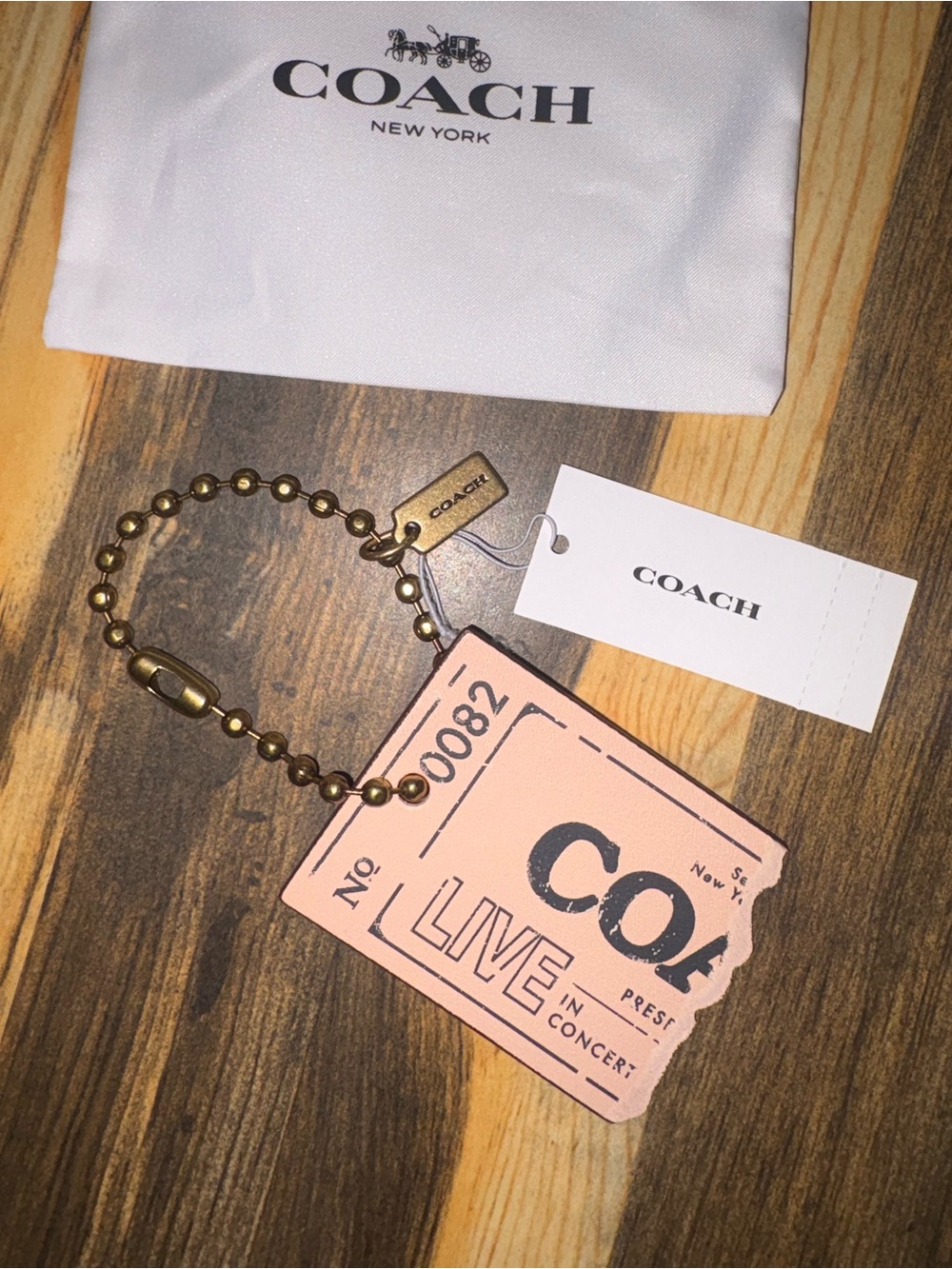 Coach Light Pink Concert Bag Charm